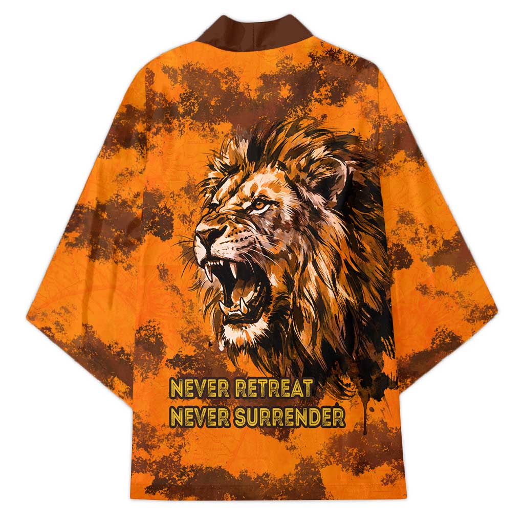 Shaka Zulu Kimono Warrior Fiery Roaring Lion - Never Retreat Never Surrender African Strength and Courage - Wonder Print Shop
