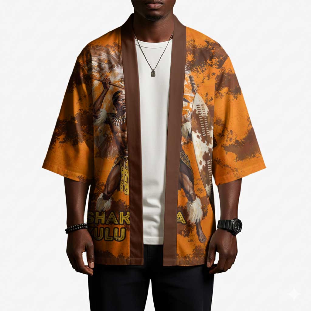 Shaka Zulu Kimono Warrior Fiery Roaring Lion - Never Retreat Never Surrender African Strength and Courage - Wonder Print Shop