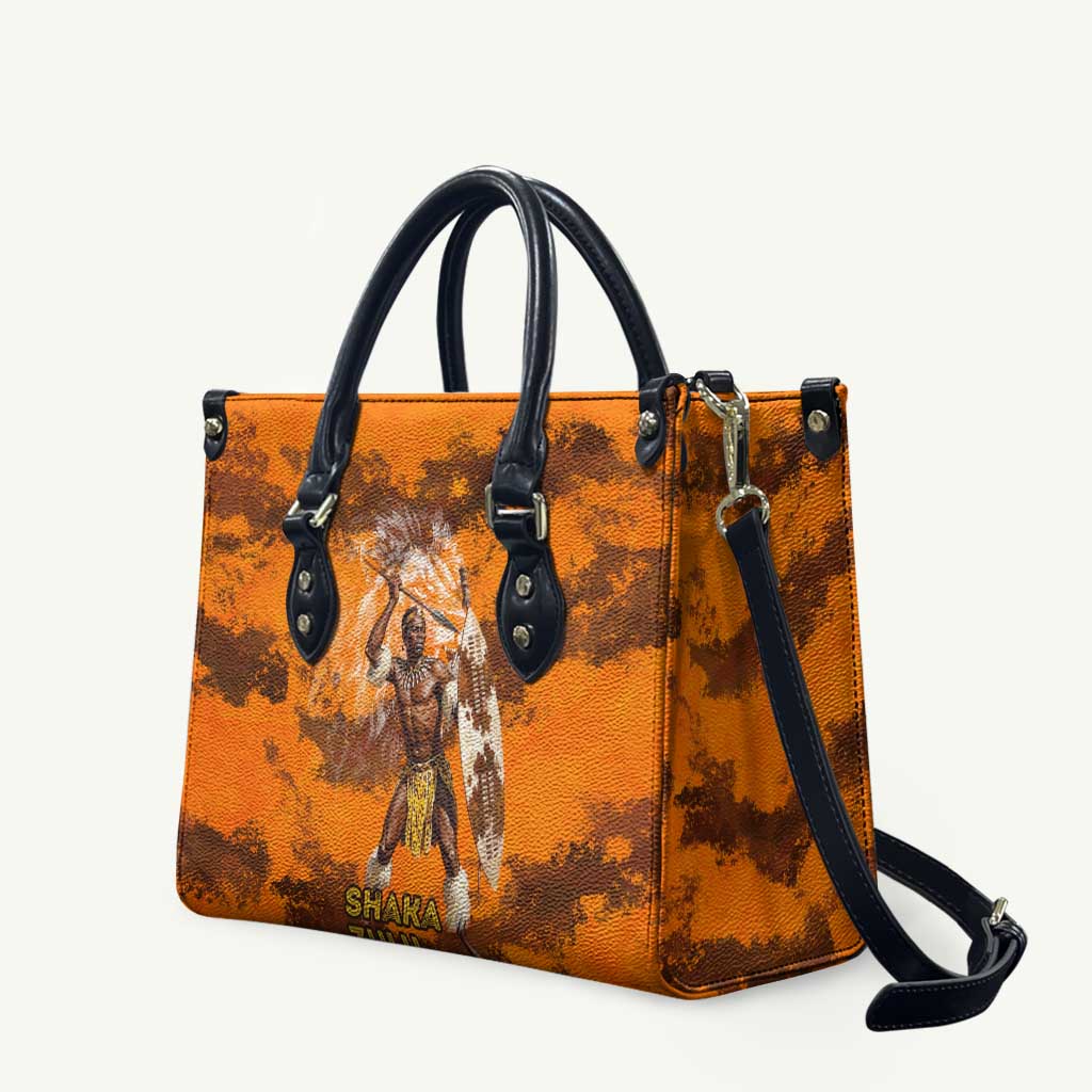 Shaka Zulu Leather Bag Warrior Fiery Roaring Lion - Never Retreat Never Surrender African Strength and Courage - Wonder Print Shop