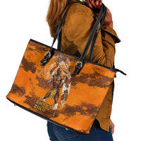 Shaka Zulu Leather Tote Bag Warrior Fiery Roaring Lion - Never Retreat Never Surrender African Strength and Courage - Wonder Print Shop
