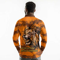 Shaka Zulu Long Sleeve Polo Shirt Warrior Fiery Roaring Lion - Never Retreat Never Surrender African Strength and Courage - Wonder Print Shop