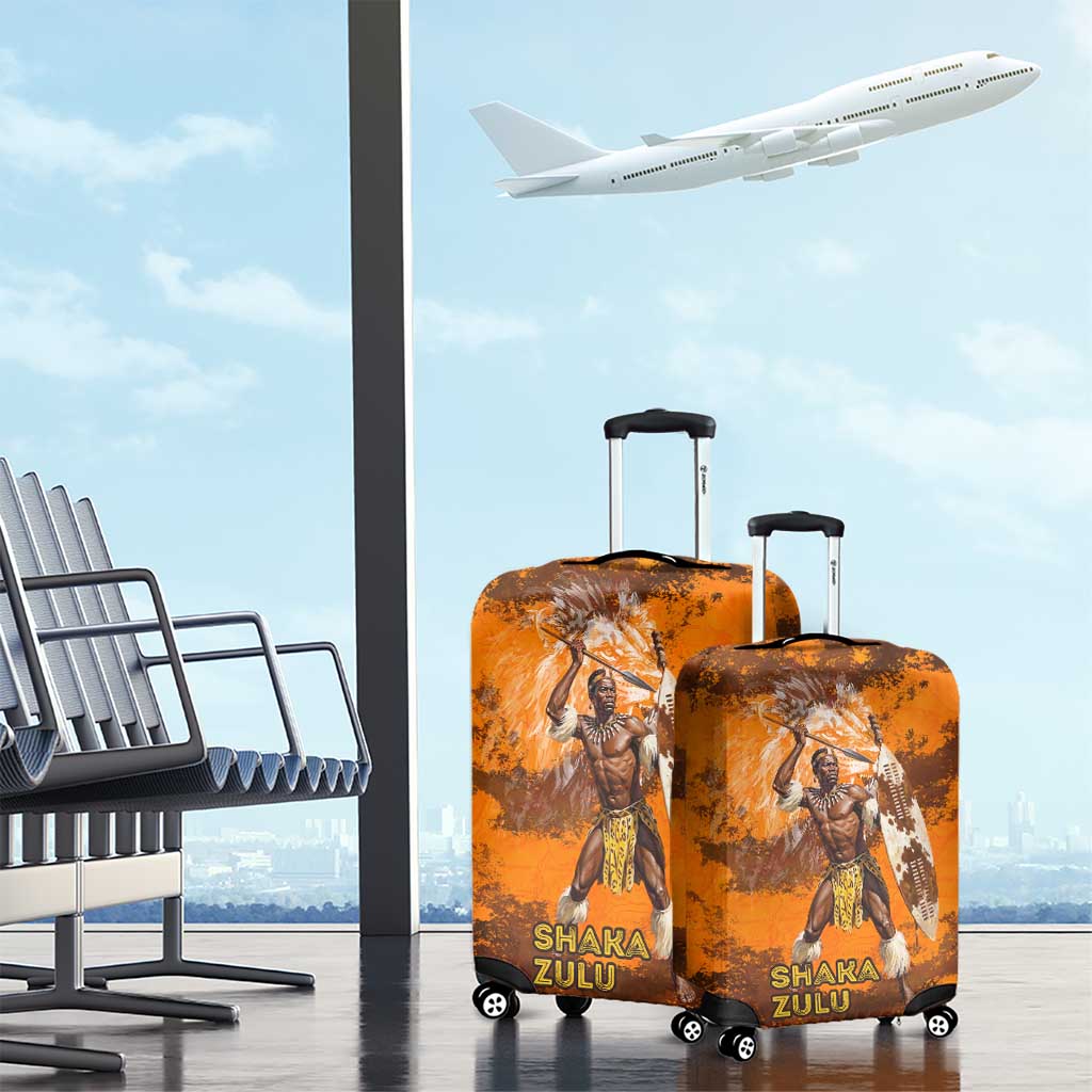 Shaka Zulu Luggage Cover Warrior Fiery Roaring Lion - Never Retreat Never Surrender African Strength and Courage - Wonder Print Shop