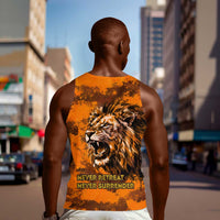 Shaka Zulu Men Tank Top Warrior Fiery Roaring Lion - Never Retreat Never Surrender African Strength and Courage - Wonder Print Shop