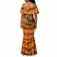 Shaka Zulu Mermaid Dress Warrior Fiery Roaring Lion - Never Retreat Never Surrender African Strength and Courage - Wonder Print Shop
