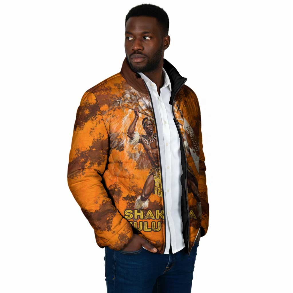 Shaka Zulu Padded Jacket Warrior Fiery Roaring Lion - Never Retreat Never Surrender African Strength and Courage - Wonder Print Shop