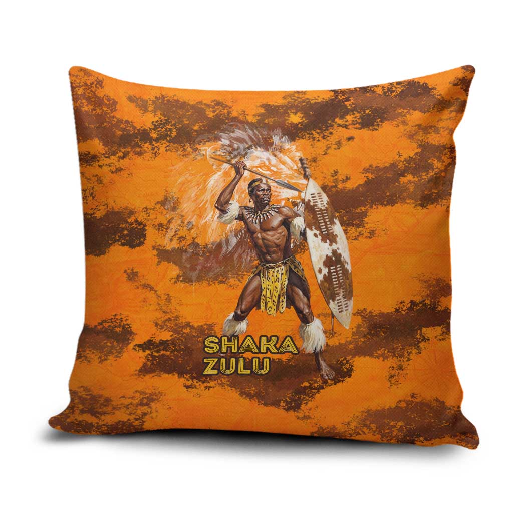 Shaka Zulu Pillow Cover Warrior Fiery Roaring Lion - Never Retreat Never Surrender African Strength and Courage - Wonder Print Shop