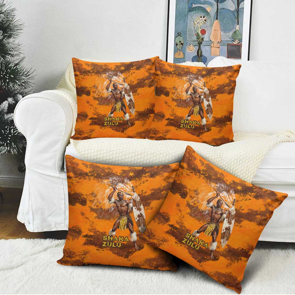 Shaka Zulu Pillow Cover Warrior Fiery Roaring Lion - Never Retreat Never Surrender African Strength and Courage - Wonder Print Shop