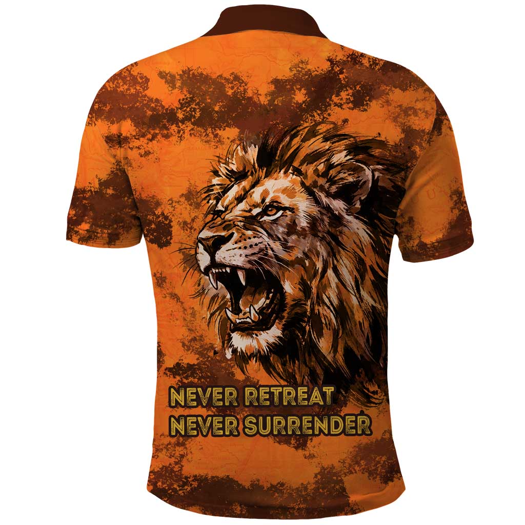 Shaka Zulu Polo Shirt Warrior Fiery Roaring Lion - Never Retreat Never Surrender African Strength and Courage - Wonder Print Shop