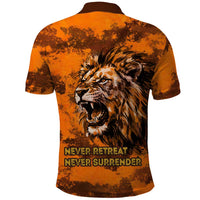 Shaka Zulu Polo Shirt Warrior Fiery Roaring Lion - Never Retreat Never Surrender African Strength and Courage - Wonder Print Shop