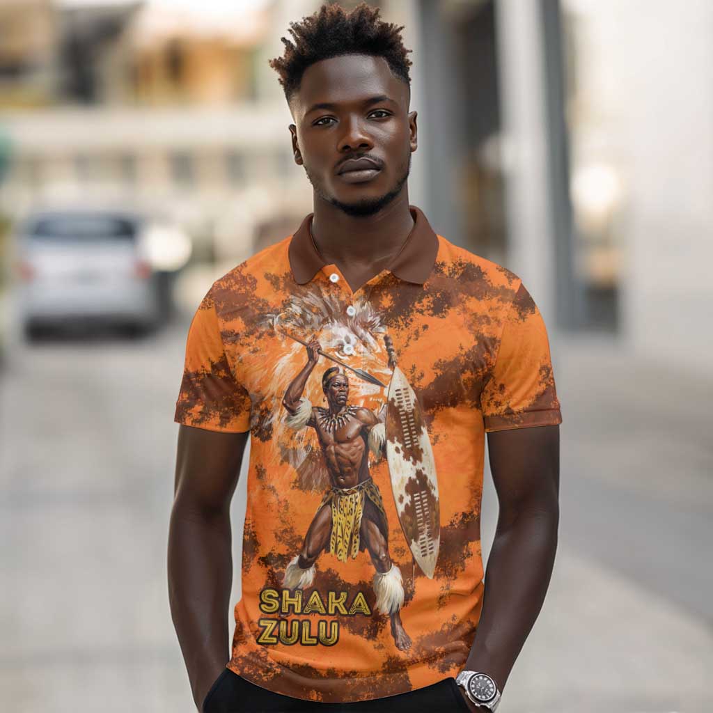 Shaka Zulu Polo Shirt Warrior Fiery Roaring Lion - Never Retreat Never Surrender African Strength and Courage - Wonder Print Shop
