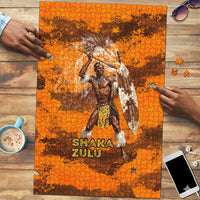 Shaka Zulu Puzzle Warrior Fiery Roaring Lion - Never Retreat Never Surrender African Strength and Courage - Wonder Print Shop