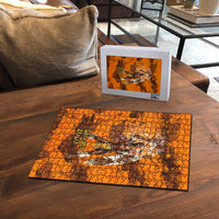 Shaka Zulu Puzzle Warrior Fiery Roaring Lion - Never Retreat Never Surrender African Strength and Courage - Wonder Print Shop