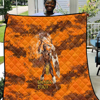Shaka Zulu Quilt Warrior Fiery Roaring Lion - Never Retreat Never Surrender African Strength and Courage - Wonder Print Shop
