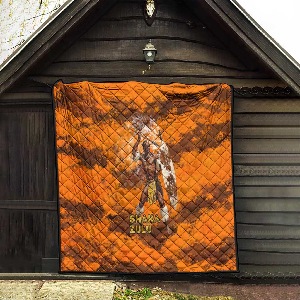 Shaka Zulu Quilt Warrior Fiery Roaring Lion - Never Retreat Never Surrender African Strength and Courage - Wonder Print Shop