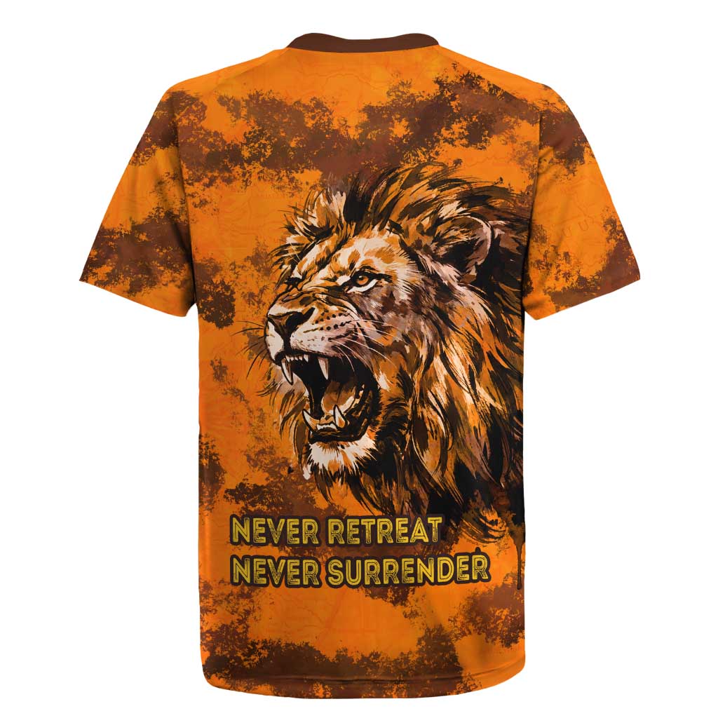 Shaka Zulu Rugby Jersey Warrior Fiery Roaring Lion - Never Retreat Never Surrender African Strength and Courage - Wonder Print Shop