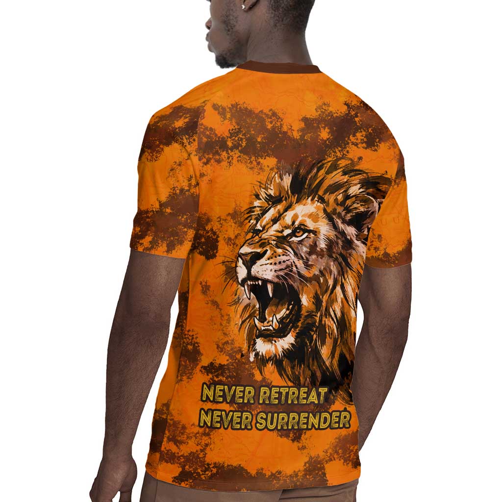 Shaka Zulu Rugby Jersey Warrior Fiery Roaring Lion - Never Retreat Never Surrender African Strength and Courage - Wonder Print Shop