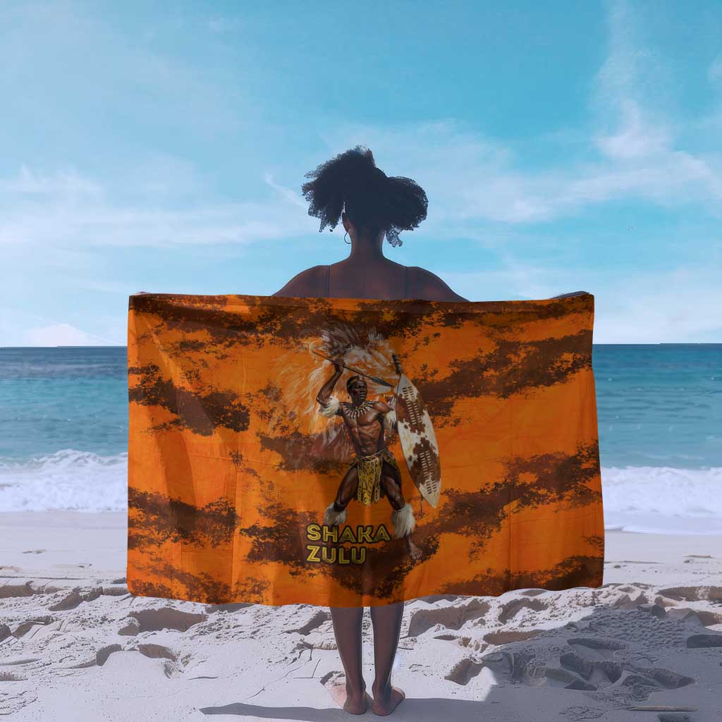 Shaka Zulu Sarong Warrior Fiery Roaring Lion - Never Retreat Never Surrender African Strength and Courage - Wonder Print Shop