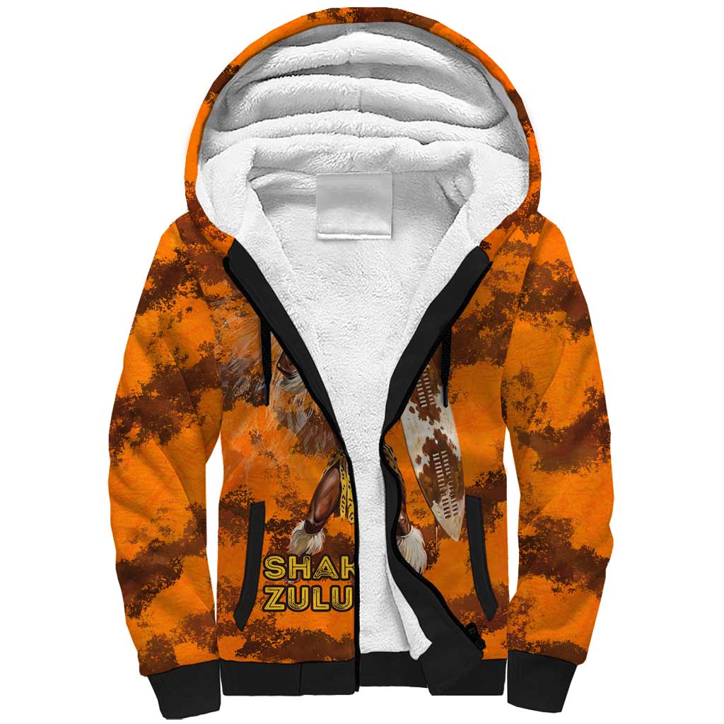 Shaka Zulu Sherpa Hoodie Warrior Fiery Roaring Lion - Never Retreat Never Surrender African Strength and Courage - Wonder Print Shop