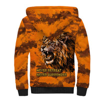 Shaka Zulu Sherpa Hoodie Warrior Fiery Roaring Lion - Never Retreat Never Surrender African Strength and Courage - Wonder Print Shop