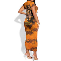 Shaka Zulu Short Sleeve Bodycon Dress Warrior Fiery Roaring Lion - Never Retreat Never Surrender African Strength and Courage - Wonder Print Shop