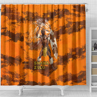 Shaka Zulu Shower Curtain Warrior Fiery Roaring Lion - Never Retreat Never Surrender African Strength and Courage - Wonder Print Shop