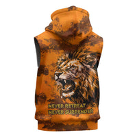 Shaka Zulu Sleeveless Zip Hoodie Warrior Fiery Roaring Lion - Never Retreat Never Surrender African Strength and Courage - Wonder Print Shop