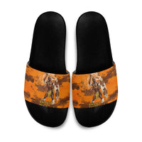 Shaka Zulu Slide Sandals Warrior Fiery Roaring Lion - Never Retreat Never Surrender African Strength and Courage - Wonder Print Shop