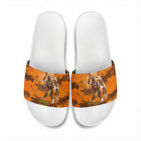 Shaka Zulu Slide Sandals Warrior Fiery Roaring Lion - Never Retreat Never Surrender African Strength and Courage - Wonder Print Shop