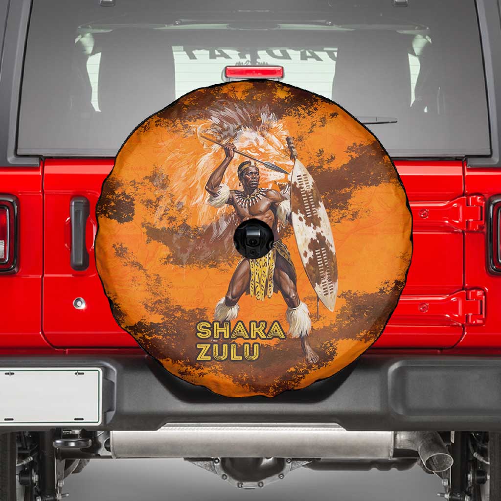 Shaka Zulu Spare Tire Cover Warrior Fiery Roaring Lion - Never Retreat Never Surrender African Strength and Courage - Wonder Print Shop