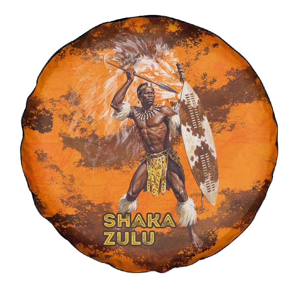 Shaka Zulu Spare Tire Cover Warrior Fiery Roaring Lion - Never Retreat Never Surrender African Strength and Courage - Wonder Print Shop