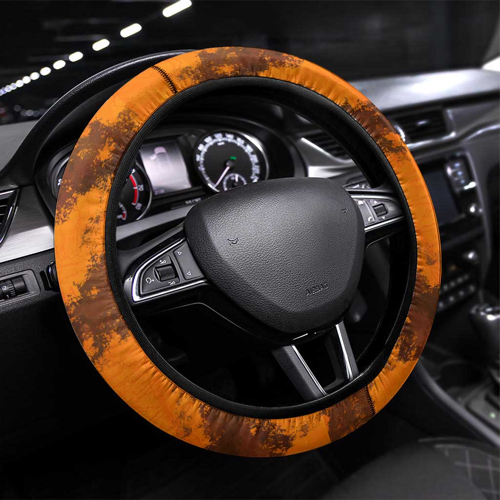 Shaka Zulu Steering Wheel Cover Warrior Fiery Roaring Lion - Never Retreat Never Surrender African Strength and Courage - Wonder Print Shop