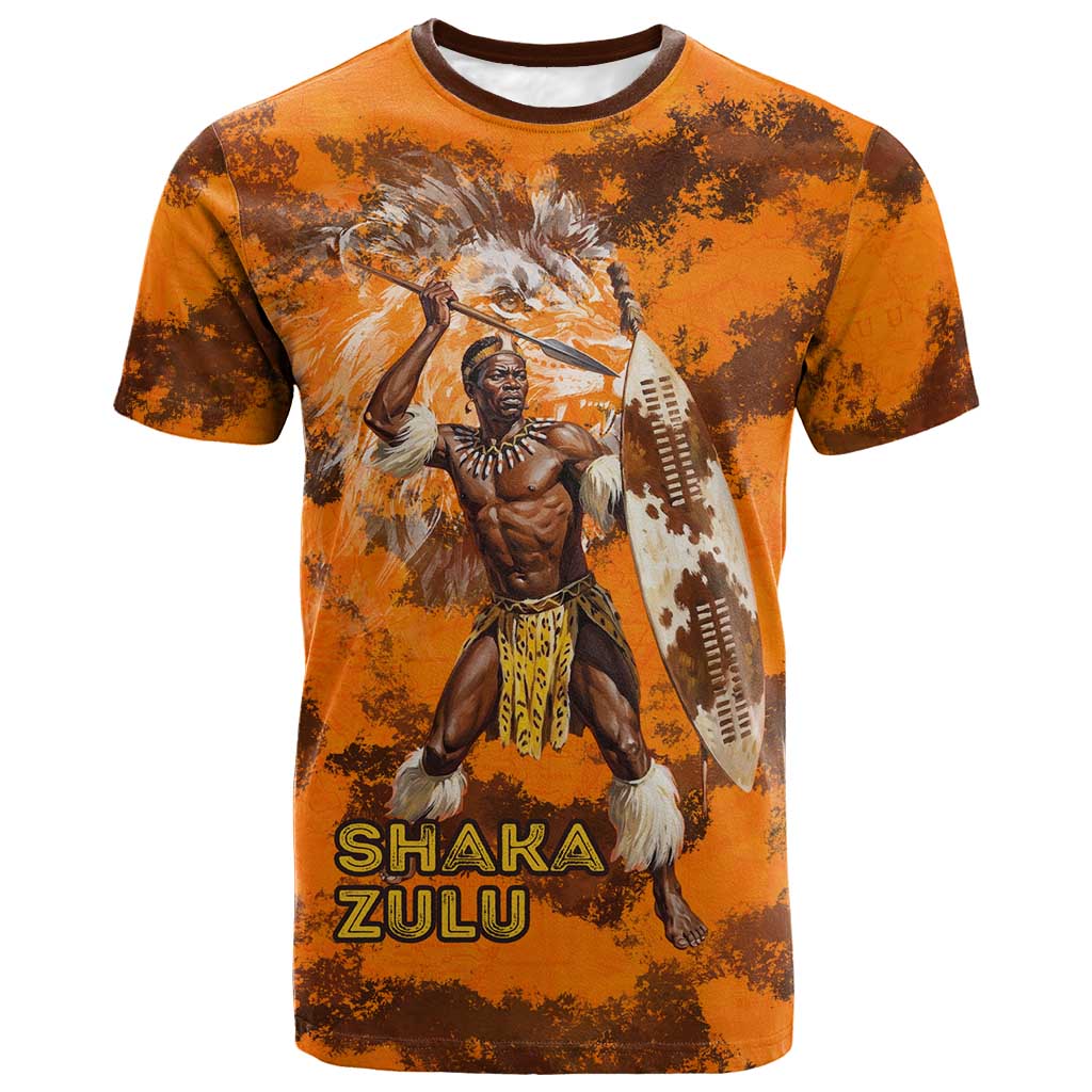 Shaka Zulu T shirt Warrior Fiery Roaring Lion - Never Retreat Never Surrender African Strength and Courage - Wonder Print Shop