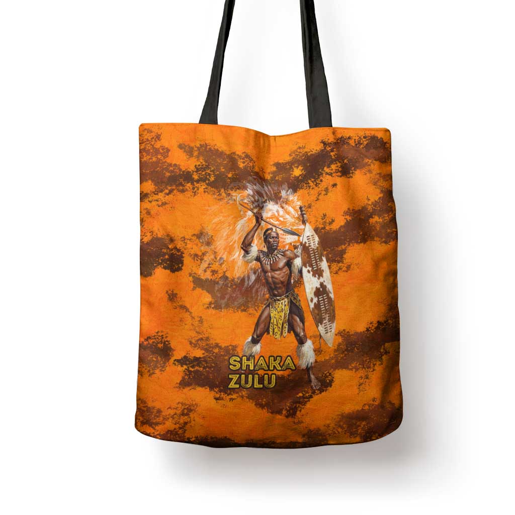 Shaka Zulu Tote Bag Warrior Fiery Roaring Lion - Never Retreat Never Surrender African Strength and Courage - Wonder Print Shop