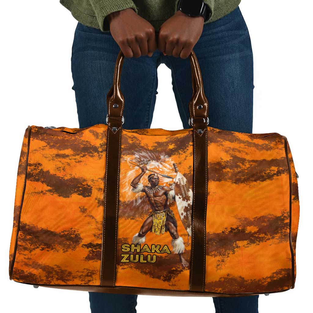 Shaka Zulu Travel Bag Warrior Fiery Roaring Lion - Never Retreat Never Surrender African Strength and Courage - Wonder Print Shop