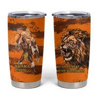 Shaka Zulu Tumbler Cup Warrior Fiery Roaring Lion - Never Retreat Never Surrender African Strength and Courage - Wonder Print Shop