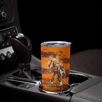 Shaka Zulu Tumbler Cup Warrior Fiery Roaring Lion - Never Retreat Never Surrender African Strength and Courage - Wonder Print Shop