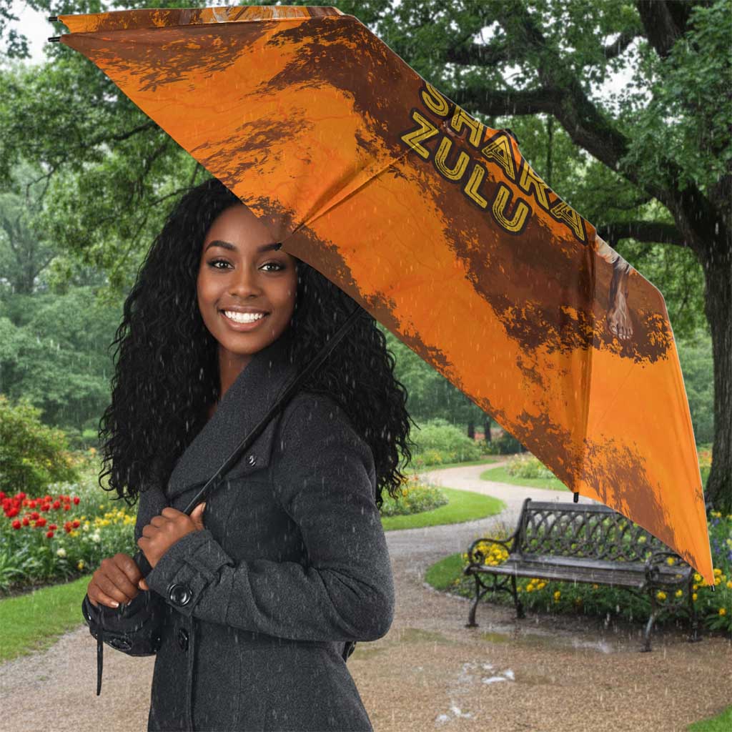 Shaka Zulu Umbrella Warrior Fiery Roaring Lion - Never Retreat Never Surrender African Strength and Courage - Wonder Print Shop