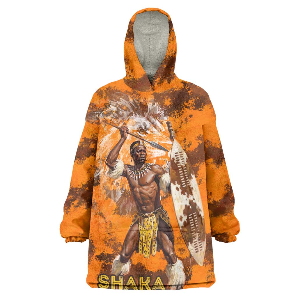 Shaka Zulu Wearable Blanket Hoodie Warrior Fiery Roaring Lion - Never Retreat Never Surrender African Strength and Courage - Wonder Print Shop