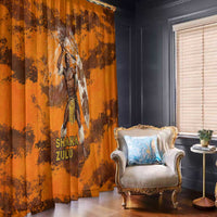 Shaka Zulu Window Curtain Warrior Fiery Roaring Lion - Never Retreat Never Surrender African Strength and Courage - Wonder Print Shop