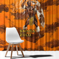 Shaka Zulu Window Curtain Warrior Fiery Roaring Lion - Never Retreat Never Surrender African Strength and Courage - Wonder Print Shop