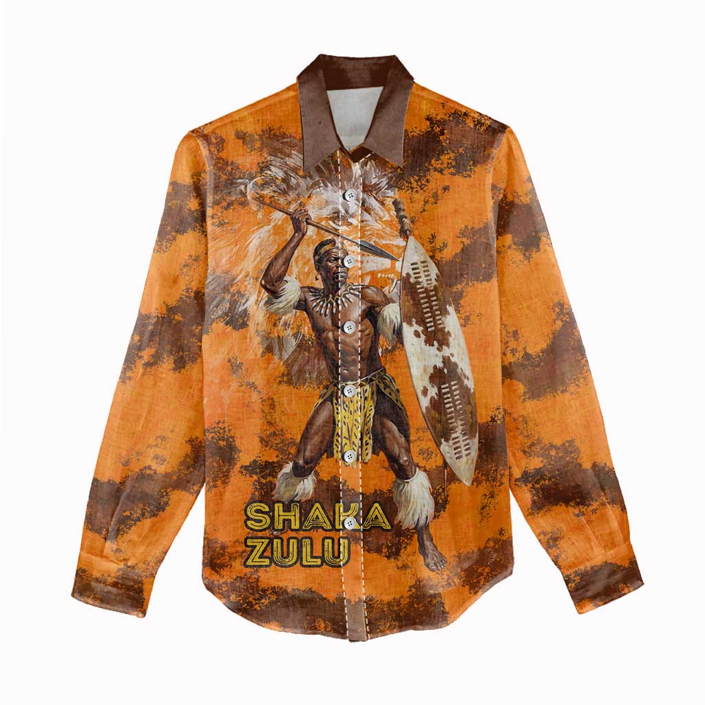Shaka Zulu Women Casual Shirt Warrior Fiery Roaring Lion - Never Retreat Never Surrender African Strength and Courage - Wonder Print Shop