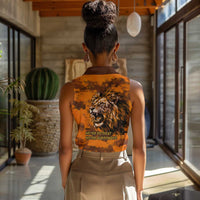 Shaka Zulu Women Sleeveless Polo Shirt Warrior Fiery Roaring Lion - Never Retreat Never Surrender African Strength and Courage - Wonder Print Shop