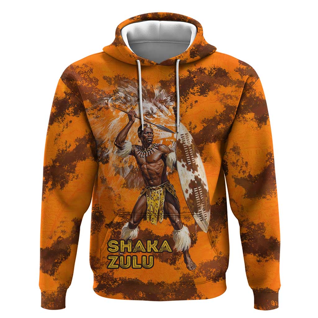 Shaka Zulu Zip Hoodie Warrior Fiery Roaring Lion - Never Retreat Never Surrender African Strength and Courage - Wonder Print Shop