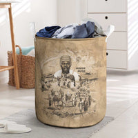Mansa Musa Laundry Basket Sepia Map Historic Pilgrimage Empire Expedition 1324 African Royalty Legacy - Wonder Print Shop