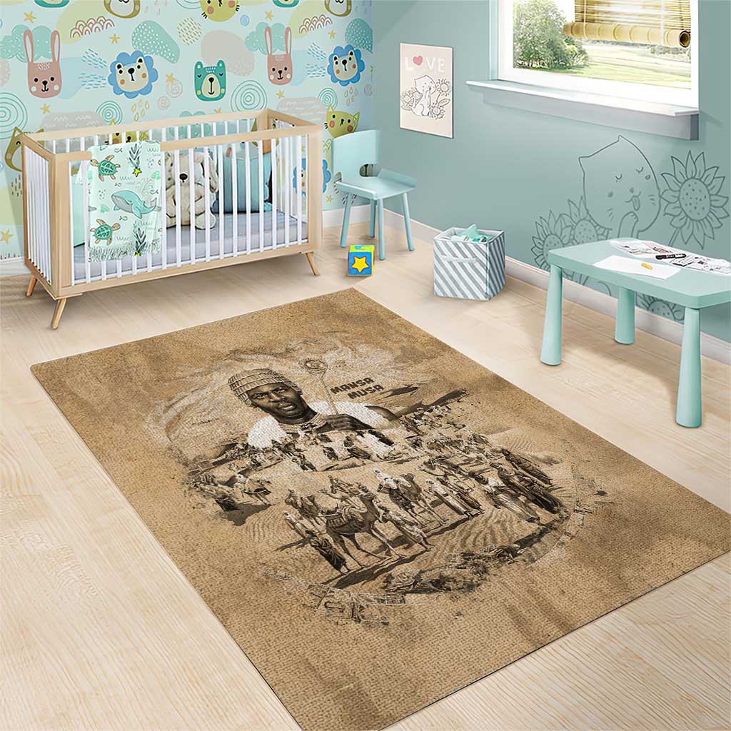 Mansa Musa Area Rug Sepia Map Historic Pilgrimage Empire Expedition 1324 African Royalty Legacy - Wonder Print Shop