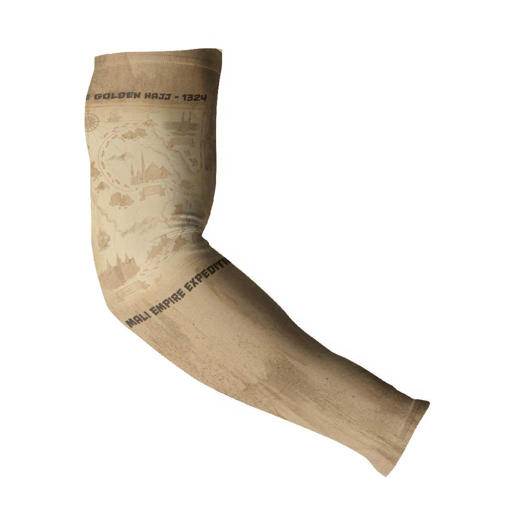 Mansa Musa Arm Sleeves Sepia Map Historic Pilgrimage Empire Expedition 1324 African Royalty Legacy - Wonder Print Shop
