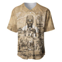 Mansa Musa Baseball Jersey Sepia Map Historic Pilgrimage Empire Expedition 1324 African Royalty Legacy - Wonder Print Shop