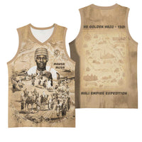 Mansa Musa Basketball Jersey Sepia Map Historic Pilgrimage Empire Expedition 1324 African Royalty Legacy - Wonder Print Shop