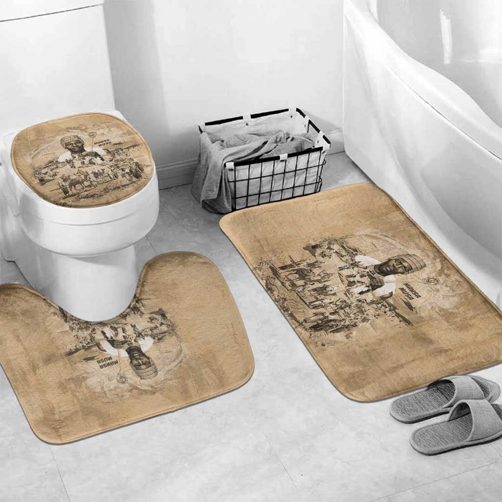 Mansa Musa Bathroom Set Sepia Map Historic Pilgrimage Empire Expedition 1324 African Royalty Legacy - Wonder Print Shop