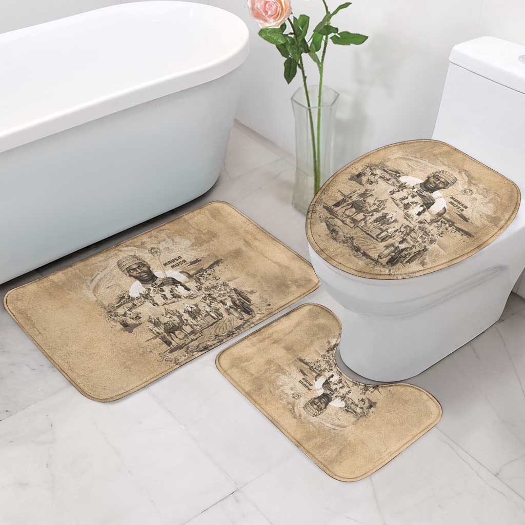 Mansa Musa Bathroom Set Sepia Map Historic Pilgrimage Empire Expedition 1324 African Royalty Legacy - Wonder Print Shop